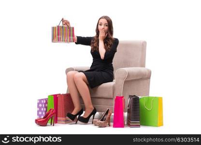 Woman receiving new shoes as present