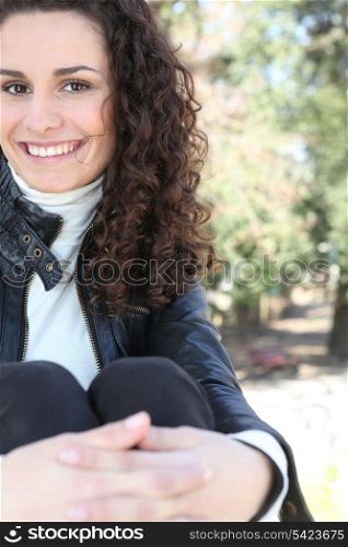 Woman relaxing in a park