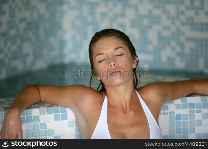 woman relaxing in a spa center