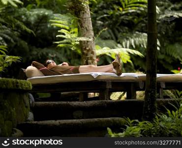 Woman relaxing in Bali