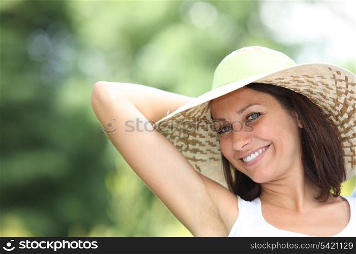 woman relaxing in the sun
