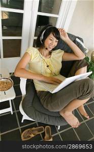 Woman Relaxing on Porch
