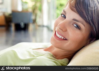 Woman Relaxing on Sofa