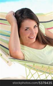 woman resting in a hammock
