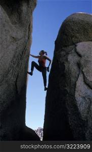 Woman Rock Climbing at Buttermilks, CA