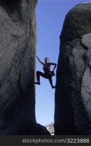 Woman Rock Climbing Buttermilks CA