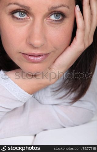 Woman&rsquo;s face saddened