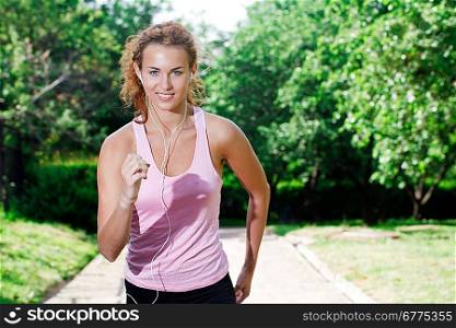 Woman running in the park.
