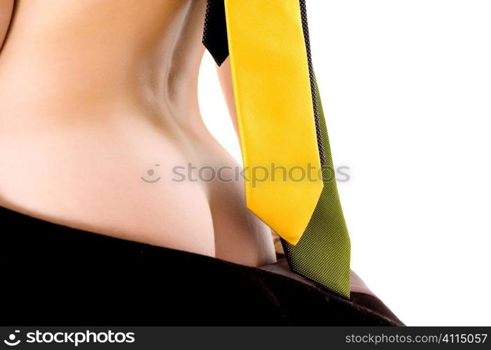 Woman's bottom with man's ties