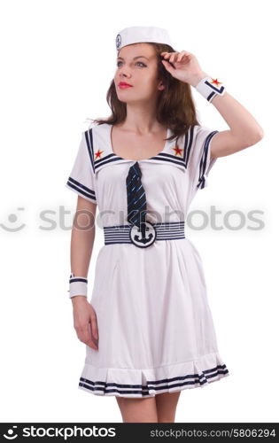 Woman sailor in marine concept