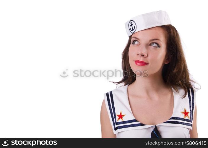 Woman sailor in marine concept