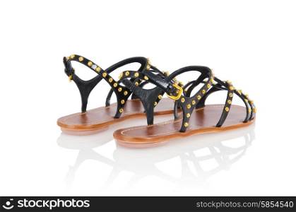 Woman sandals isolated on the white