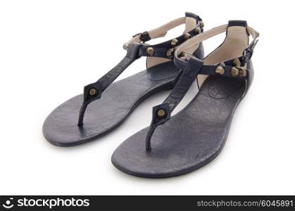 Woman sandals isolated on the white