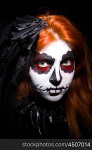 Woman satana in halloween concept