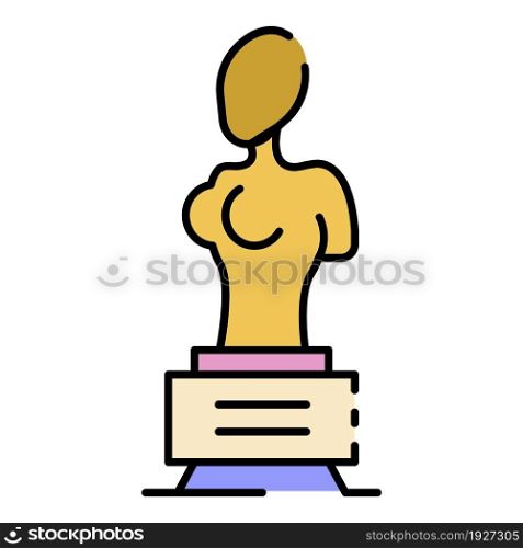 Woman sculpture icon. Outline woman sculpture vector icon color flat isolated. Woman sculpture icon color outline vector