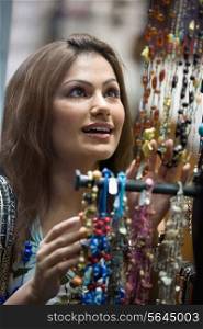 Woman selecting accessories