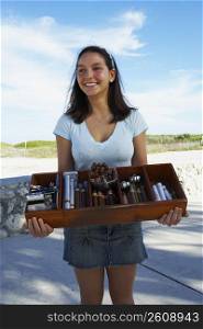 Woman selling cigars at beach