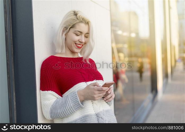 Woman sending a message