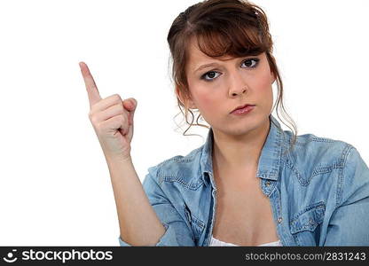 Woman shaking her finger