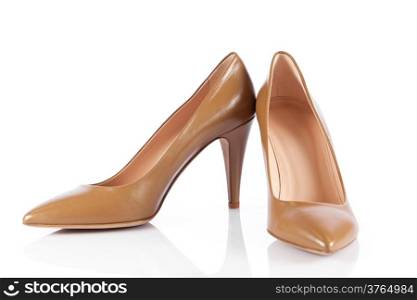 Woman shoes isolated on white.