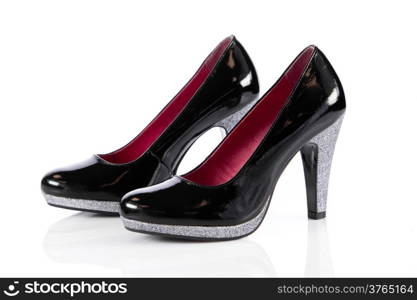 Woman shoes isolated on white.