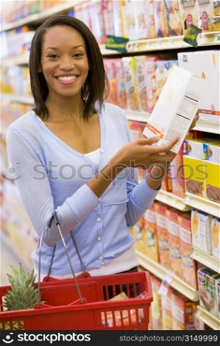 Woman shopping at a grocery store