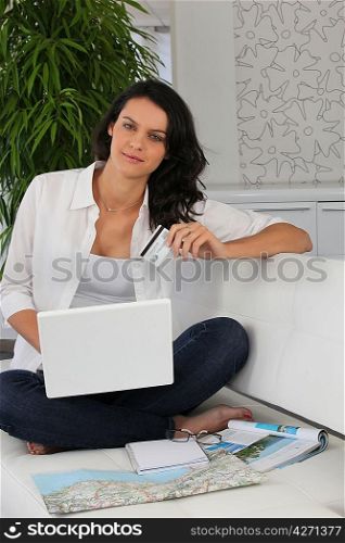 Woman shopping on-line