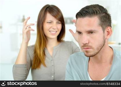 Woman shouting at her boyfriend