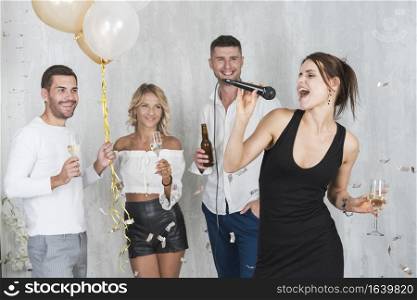 woman singing party