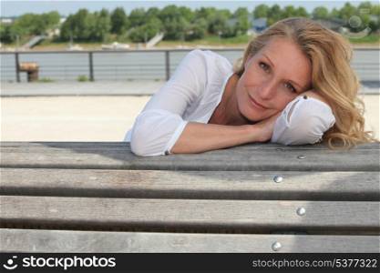 Woman sitting on a bench