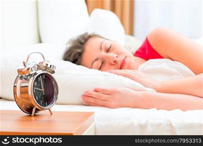woman sleeping peacefully in the morning
