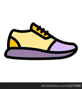 Woman sneakers icon. Outline woman sneakers vector icon color flat isolated. Woman sneakers icon color outline vector