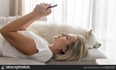 woman spending time with her dor 6