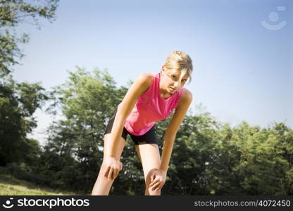 Woman stretching