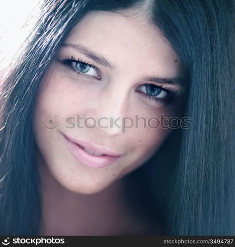 woman studio close up portrait