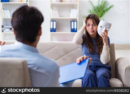 Woman suffering from home violence visiting doctor
