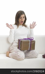 Woman surprised with gift