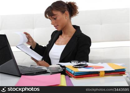 Woman swamped with paperwork
