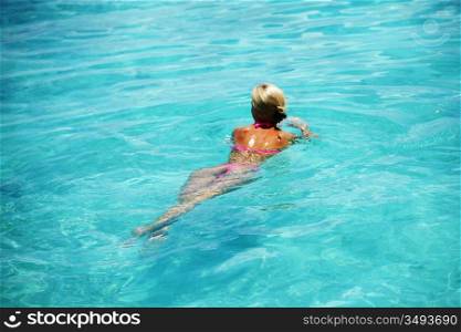 woman swim in water