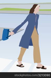 Woman swinging a purse