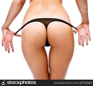 Woman take off her panties
