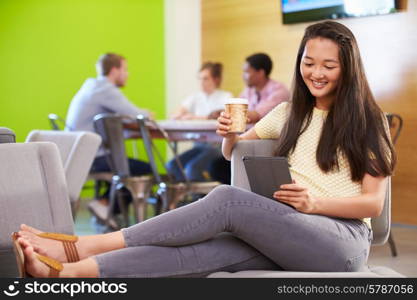 Woman Taking A Break Working In Design Studio