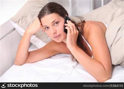Woman taking a telephone call