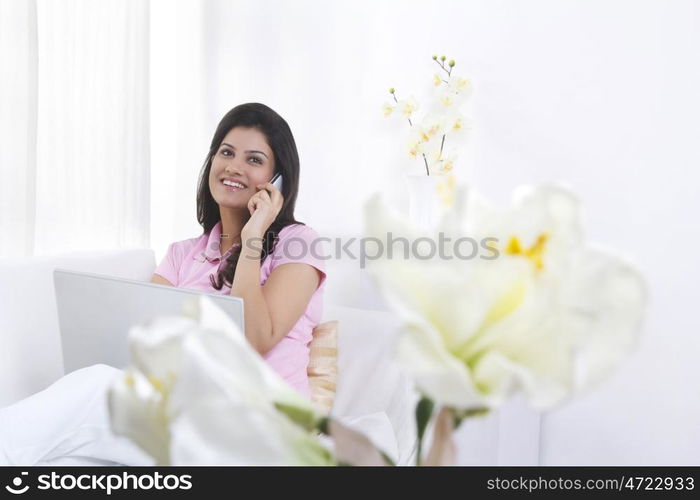 Woman talking on a mobile phone