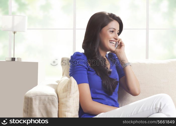 Woman talking on a mobile phone