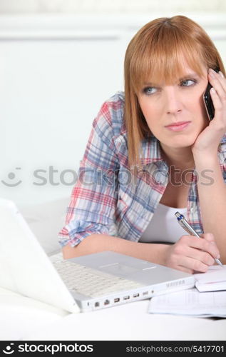 Woman talking on the phone