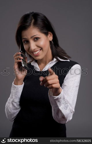 Woman talking on the phone