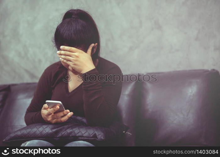 Woman talking on the phone with boyfriend, she regrets breaking up with boyfriend