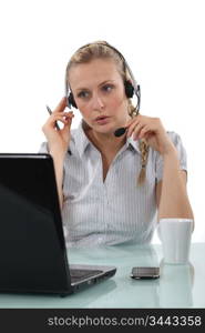 Woman telemarketer