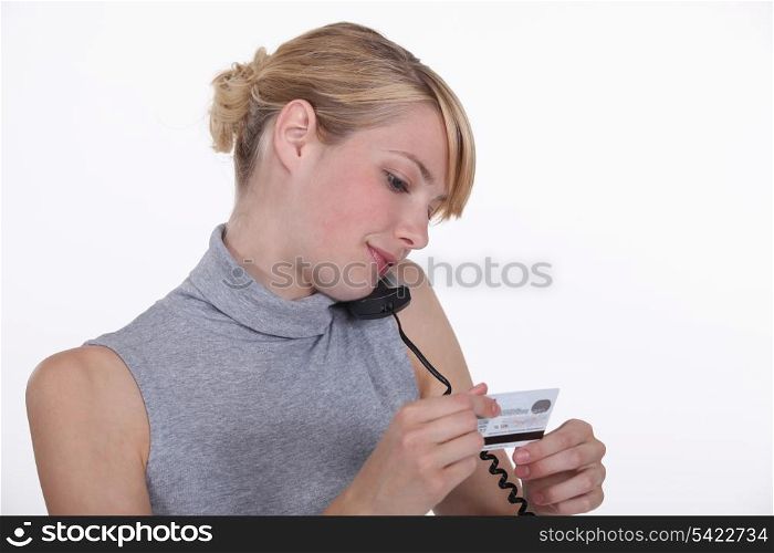 Woman telephone shopping